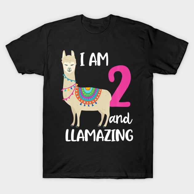 2Nd Birthday Llama I M 2 Years Old And Llamazing T-Shirt by Hot food